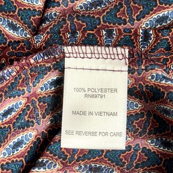 NWT Roz & Ali Blouse Top Roll Tab Sleeve Split Neck size XL - Picture 12 of 13